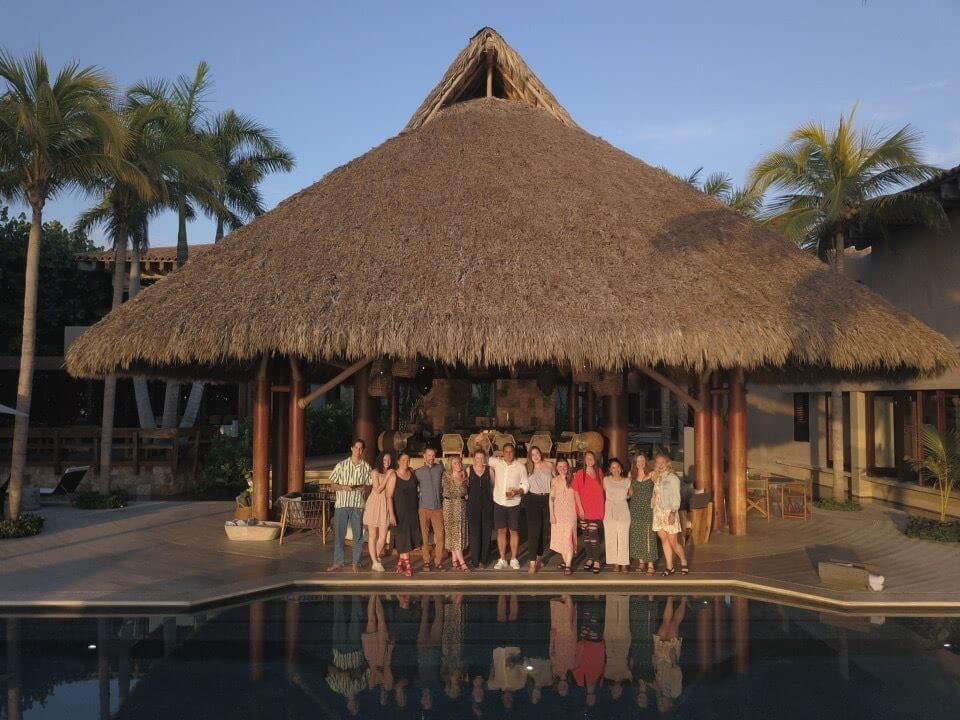 Group of people at a villa in Punta Mita, Mexico for a company retreat